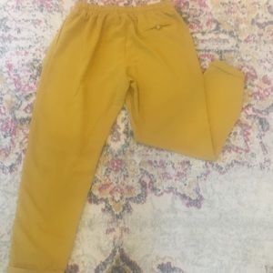 Mustard Pant trousers REFKA yellow pants paper bag